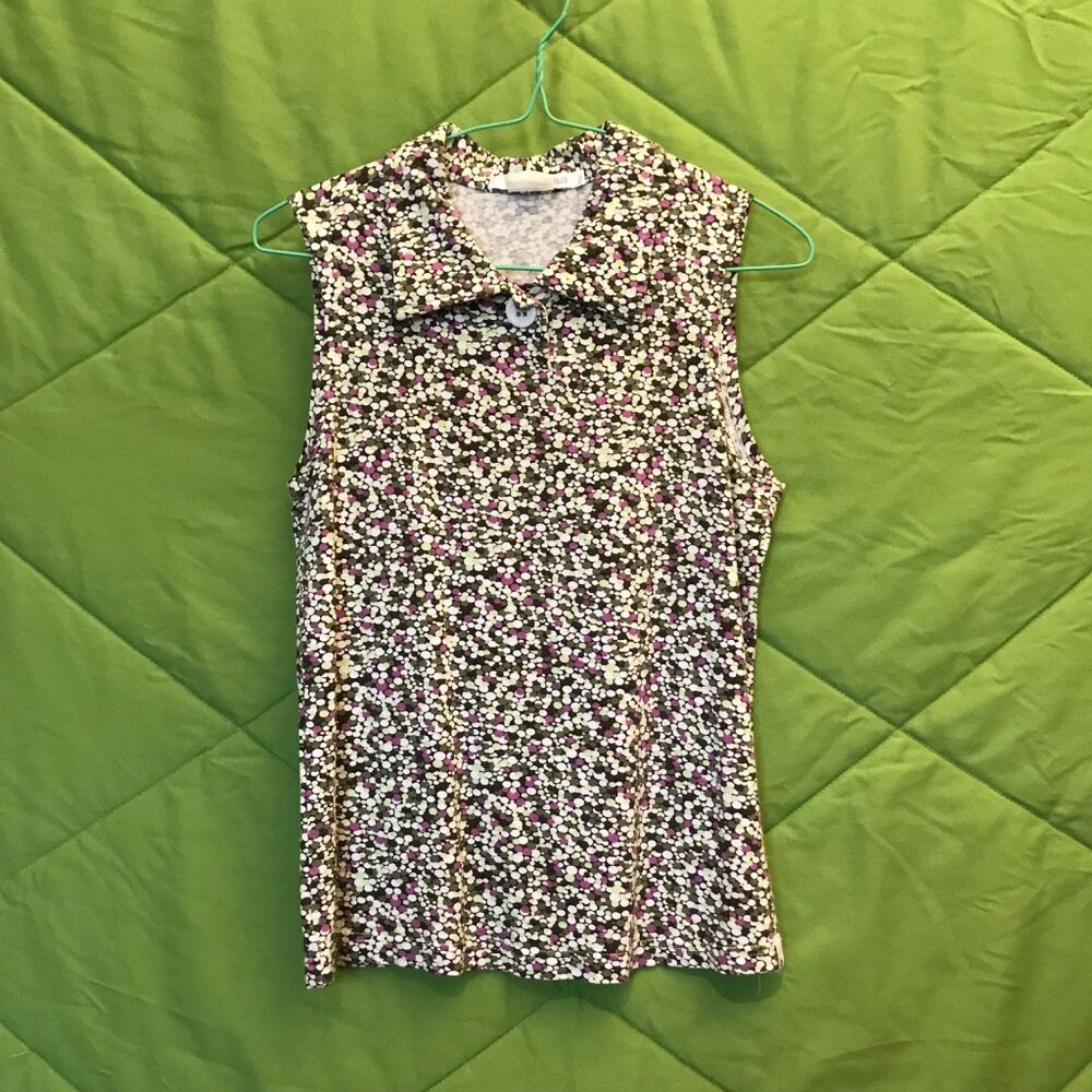Lija Polka Dotted Tennis Style Top